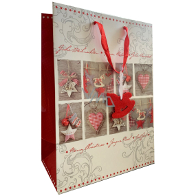 EP Line Dárková papírová taška 26 x 33,5 x 13,5 cm Vánoční červené dekorace