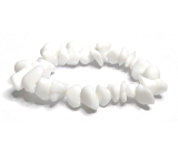 Achát bílý náramek elastický z přírodního kamene, 16 - 17 cm