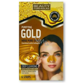 Beauty Formulas Gold Gold Reinigungsbänder für die Nase mit Kollagen und Haselnuss 6 Stück