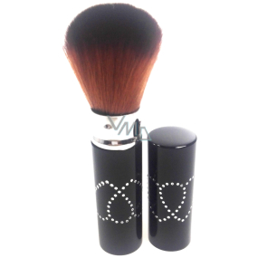 Kosmetikpuderpinsel mit Kappe schwarz 11 cm 30450-06