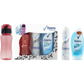 Rexona Fresh Crystal Aqua 150 ml + Fresh Spirit Duschgel 250 ml + Flasche, Kosmetikset für Frauen