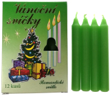 Romantisches Licht Weihnachtskerzenkasten, 90 Minuten brennend, grün 12 Stück
