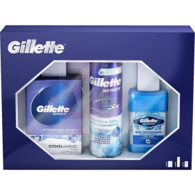 Gillette Series Cool Wave Fresh Aftershave 100 ml + Endurance Cool Wave Antitranspirant Deodorant Gel 70 ml + Series 3 x Action Sensitive Cool Rasiergel 200 ml, Kosmetikset für Männer