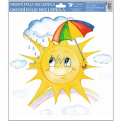 Fensterfolie handbemalte Sonnen, Regenschirm 30 x 30 cm