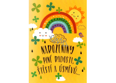 Albi Hrací přání do obálky K narozeninám Duha se čtyřlístky Get Lucky 14,8 x 21 cm