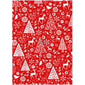 Ditipo Geschenkpapier 70 x 500 cm Weihnachten rot weiß Weihnachtsmotive