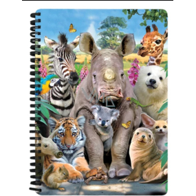 Prime3D Notebook A5 - Exotische Tiere 14,8 x 21 cm