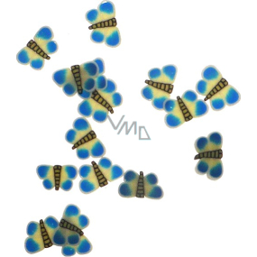 Professionelle Nageldekorationen Schmetterlinge blau-gelb 132 1 Packung