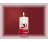 Lima Jubiläum 20 Jahre Kerze weiß dekoriert 50 x 100 mm 1 Stück