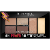 Rimmel London Mini Power Palette Lidschatten, Lippen und Gesichtspalette 001 Fearless 6,8 g