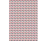 Ditipo Geschenkpapier 70 x 100 cm Weiße rote, schwarze und graue Fliege 2 Blatt