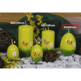 Lima Frühlingsmotiv Kerze gelbes Ei groß 60 x 90 mm 1 Stück