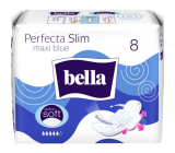 Bella Perfecta Slim Maxi Blue ultradünne Damenbinden mit Flügeln 8 Stück