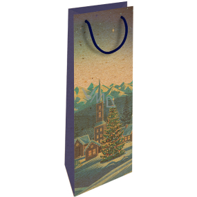 Nekupto Geschenk Kraftflaschentasche 15 x 40 cm Weihnachtswinterlandschaft 613 WHLH
