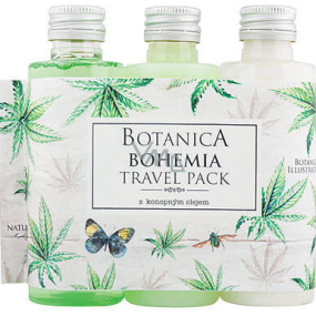 Bohemia Gifts Botanica Hanföl Duschgel 75 ml + Shampoo 75 ml + Körperlotion 75 ml, Reisepackung