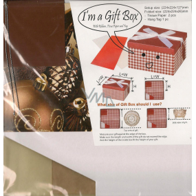 Angel Folding Geschenkbox mit bandbraunem Weihnachtskolben faltbar 224 x 224 x 127 mm 1 Stück