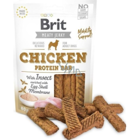 Brit Jerky Trockenfleisch behandelt Proteinriegel mit Insekten und Hühnchen für erwachsene Hunde 80 g
