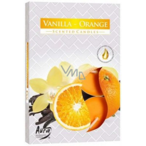 Bispol Aura Vanilla Orange - Teelichter mit Vanille- und Orangenduft 6 Stück