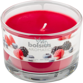Bolsius Aromatic Berry Delight - Entzückende Duftkerze mit Beeren in Glas 90 x 65 mm 247 g Brenndauer ca. 30 Stunden