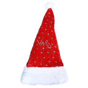 Weihnachtsmann / Nikolausmütze silberne Sterne