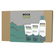 RockFace Extra Hydrating Rasiergel für Männer 200 ml + Energizing Gesichtsreinigungsgel 150 ml + Sensitive Moisturizer Creme für empfindliche Männerhaut 100 ml, Kosmetikset