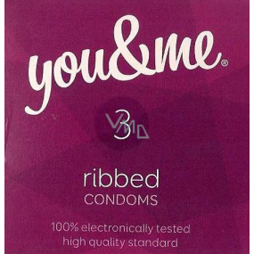 You & Me Ribbed gerändelt geschmiertes Kondom 3 Stück