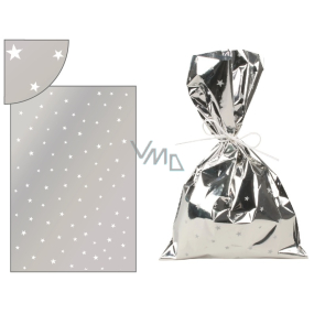 Engel Silber Tasche mit weißen Sternen 16 x 25 cm