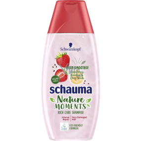 Schauma Nature Moments Shampoo mit Erdbeeren, Bananen und Chiasamen für strapaziertes Haar 250 ml