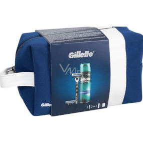Gillette Mach3 Rasierer + Ersatzkopf 2 Stück + Comfort Rasiergel 200 ml + Etui, Kosmetikset, für Männer