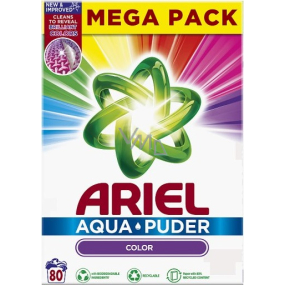 Ariel Aquapuder Color univerzální prací prášek na barevné prádlo 80 dávek 5,2 kg