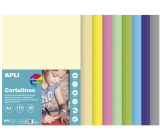 Apli Farbige Papiere A4 Mischung aus Pastellfarben 170 g 50 Blatt