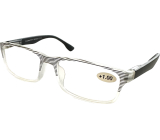 Berkeley Čtecí dioptrické brýle +1 plast průhledné, černé proužky 1 kus MC2248