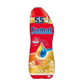 Somat Gold Neutra Frisches Gel für die Spülmaschine kombiniert Reinigungskraft und eine hohe Entfettungswirkung von 55 Dosen von 990 ml