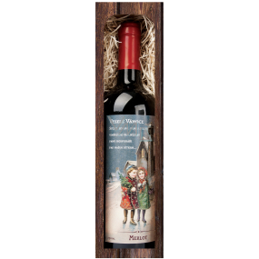 Böhmen Geschenke Merlot Frohe Weihnachten 750 ml, Geschenk Weihnachtsrotwein