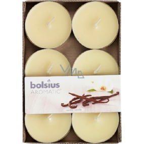 Bolsius Aromatic Maxi Vanilla - Teelichter mit Vanille-Duft 6 Stück, Brenndauer 8 Stunden