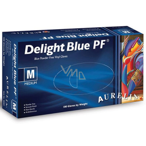 Aurelia Delight Blue PF Einweg-Vinylhandschuhe ohne Pudergröße M Box 100 Stück