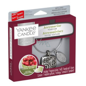 Yankee Candle Black Cherry - Reife Kirsche Autoduft Metal Silver Tag Charming Scents Quadrat 13 x 15 cm, 90 g