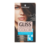 Schwarzkopf Gliss Farbe Haarfarbe 4-0 Natürliches Dunkelbraun 2 x 60 ml