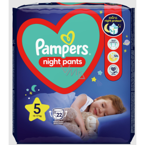 Pampers Night Pants velikost 5, 12 - 17 kg plenkové kalhotky 22 kusů