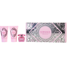 Versace Bright Crystal Absolu Eau de Parfum für Frauen 5 ml + Körperlotion 25 ml + Duschgel 25 ml, Geschenkset