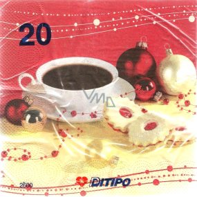 Ditipo Papierservietten 3-lagig 33 x 33 cm 20 Stück Weihnachtskaffee und Flaschen