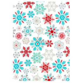Ditipo Geschenkpapier 70 x 150 cm Weihnachtsweiß gefärbte Schneeflocken