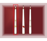 Lima Hochzeitskerze Goldringe Kerze Weißer Kegel 22 x 250 mm