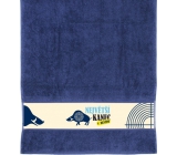 Albi Handtuch Das größte Wildschwein blau 90 x 50 cm