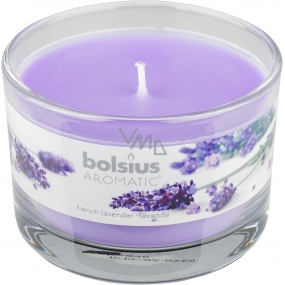 Bolsius Aromatischer französischer Lavendel - Französische Lavendelduftkerze in Glas 90 x 65 mm 247 g Brenndauer ca. 30 Stunden