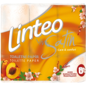 Linteo Satin Care und Comfort Toilettenpapier Pfirsich 2-lagig 180 Stück 9 Stück