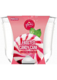 Glade Maxi Frosted Candy Cane mit dem Duft von Vanillecreme und Pfefferminz-Duftkerze in einem Glas, Brenndauer bis zu 52 Stunden 224 g