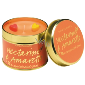 Bomb Cosmetics Nectarine und Amareto Duftende natürliche, handgefertigte Kerze in einer Blechdose brennt bis zu 35 Stunden