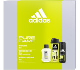 Adidas Pure Game Aftershave 100 ml + Deodorant Spray 150 ml + Duschgel 250 ml, Kosmetikset für Männer