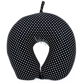 Albi Cestovní polštář Černý s bílými puntíky 30 x 28 x 10 cm